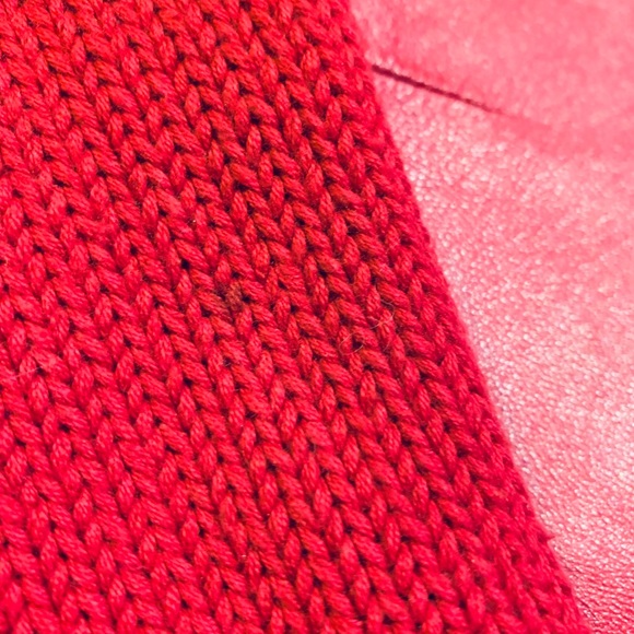 RED LEATHER JACKET WITH FRONT ZIP - Picture 5 of 5